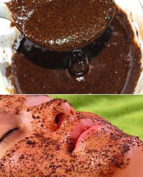 Maschera di pilling con raggio di caffè